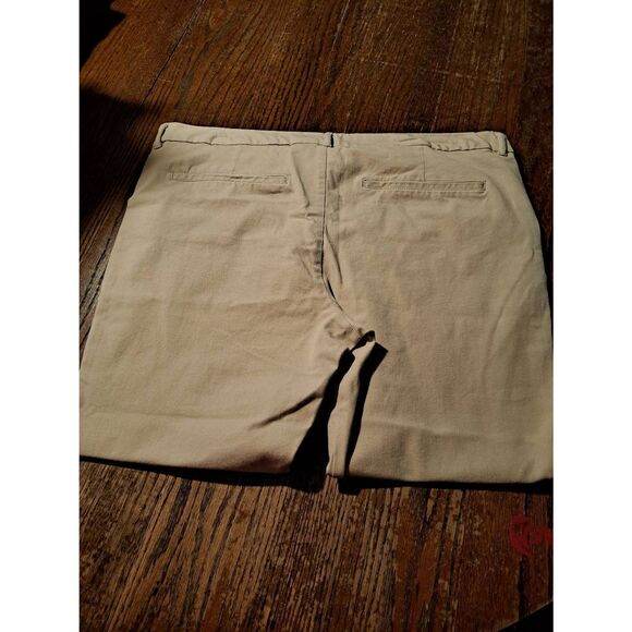 Old Navy Pixie Women's 18 MidRise Tan Cream Capri Cropped Casual Pants Pockets - Picture 3 of 3